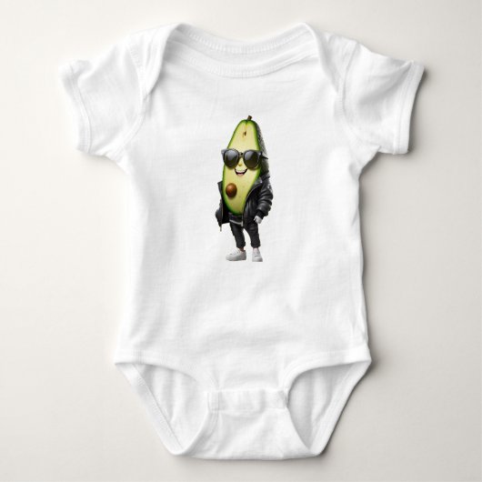 Cool Avocado | Baby Jersey Strampler (Vorderseite)