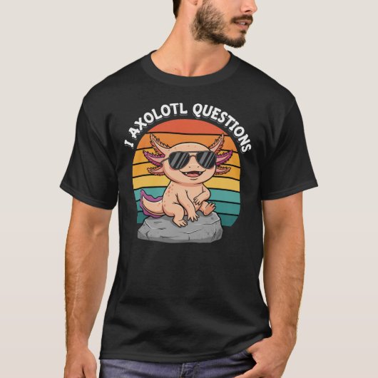 Cool Axolotl Retro Sunset Rings T-Shirt (Vorderseite)