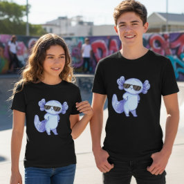 Cool Axolotl Sunglasses Youth Kids T-Shirt Tri-Blend Shirt