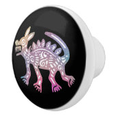 Cool Aztec Inspiriert Multicolor Dog Keramikknauf (Rechts)