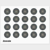 Cool Azure & White Geometric Ceramic Tile Sticker (Blatt)
