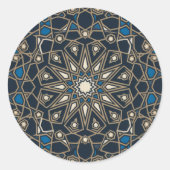 Cool Azure & White Geometric Ceramic Tile Sticker (Vorderseite)