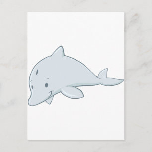 Cool Baby Bottlenose Dolphin Cartoon Postkarte