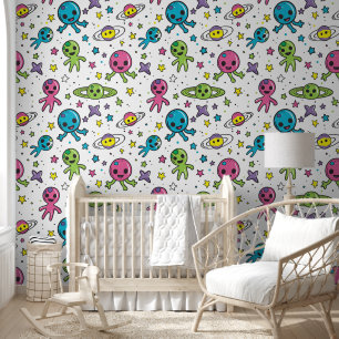 Cool baby boyspace außerirdisch gefliest tapete