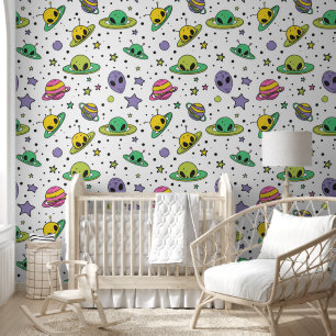 Cool baby boyspace außerirdisch gefliest tapete