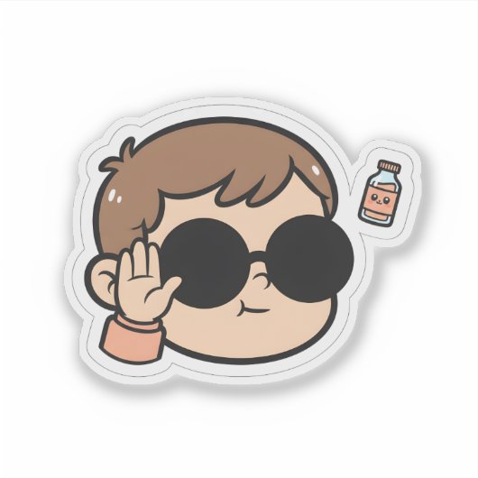 Cool Baby Peace Sticker – Funny Chill Kid Vibes (Vorderseite)