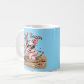 "Cool Bacon" Ferkel in Sonnenbrille Kaffeetasse (Vorderseite Links)