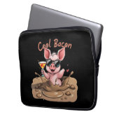 "Cool Bacon" Ferkel in Sonnenbrille Laptopschutzhülle (Vorderseite Links)