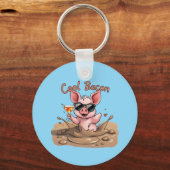 "Cool Bacon" Ferkel in Sonnenbrille Schlüsselanhänger (Vorderseite)