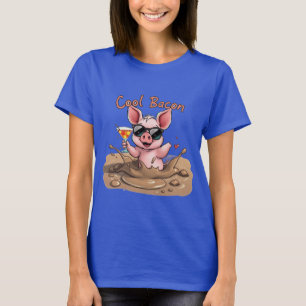 "Cool Bacon" Ferkel in Sonnenbrille T-Shirt