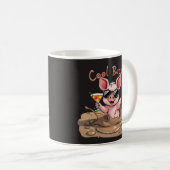 "Cool Bacon" Piglet in Sunglasses Kaffeetasse (VorderseiteRechts)