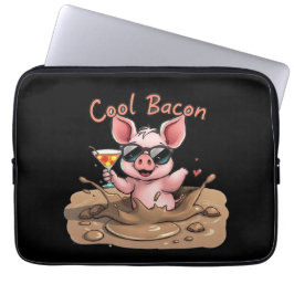 "Cool Bacon" Piglet in Sunglasses Laptopschutzhülle