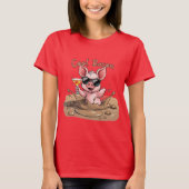 "Cool Bacon" Piglet in Sunglasses T-Shirt (Vorderseite)