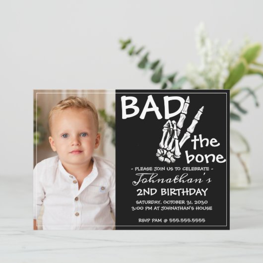 Cool Bad Two - Das KnochenHalloween 2. Party zum G Einladung (Stehend Vorderseite)