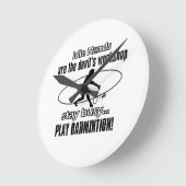 Cool badminton designs runde wanduhr (Winkel)