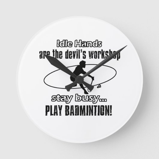 Cool badminton designs runde wanduhr (Vorderseite)