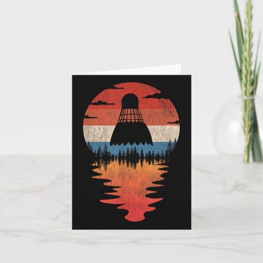Cool Badminton Retro Vintag Sunset Style Karte (Vorderseite)