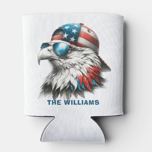 Cool Bald Adler 4. Juli Dosenkühler (Rückseite)