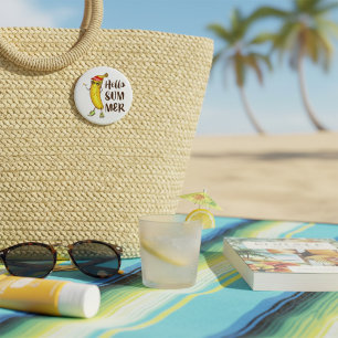 Cool Banana Hallo Sommer Funny Tropical Frucht Button