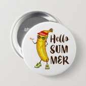 Cool Banana Hallo Sommer Funny Tropical Frucht Button (Vorne & Hinten)