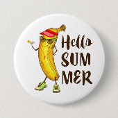 Cool Banana Hallo Sommer Funny Tropical Frucht Button (Vorderseite)