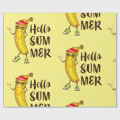 Cool Banana Hallo Sommer Funny Tropical Frucht Geschenkpapier (Flach)