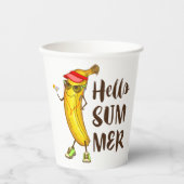 Cool Banana Hallo Sommer Funny Tropical Frucht Pappbecher (Vorderseite)