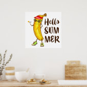 Cool Banana Hallo Sommer Funny Tropical Frucht Poster (Küche)