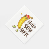 Cool Banana Hallo Sommer Funny Tropical Frucht Serviette (Ecke)