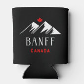 Cool Banff Canada Mountains Maple Leaf Dunkle Farb Dosenkühler (Rückseite)