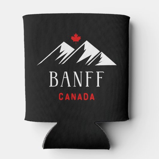 Cool Banff Canada Mountains Maple Leaf Dunkle Farb Dosenkühler (Rückseite)