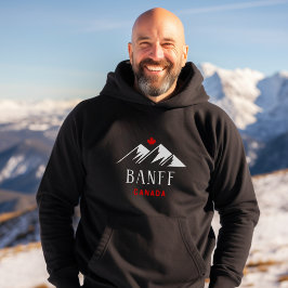 Cool Banff Canada Mountains Maple Leaf Dunkle Farb Hoodie