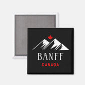 Cool Banff Canada Mountains Maple Leaf Dunkle Farb Magnet (Vorderseite/Rückseite)