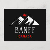 Cool Banff Canada Mountains Maple Leaf Dunkle Farb Postkarte (Vorderseite)