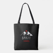 Cool Banff Canada Mountains Maple Leaf Dunkle Farb Tasche (Rückseite)