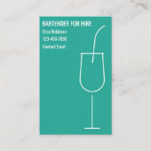 Cool Bartender For Hire Business Cards Visitenkarte (Vorderseite)