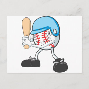 Cool Baseball Batter Cartoon Postkarte