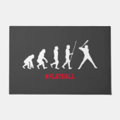 Cool Baseball Batter Silhouette Evolution Playball Fußmatte (Vorderseite)