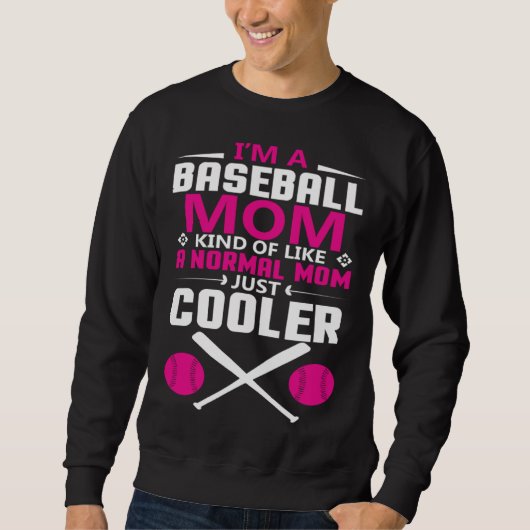 Cool baseball mum everyday text simple retro sweatshirt (Vorderseite)