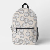 Cool Baseball Pattern Kids School Bedruckter Rucksack (Vorderseite)