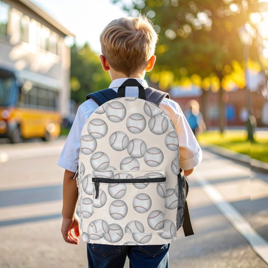 Cool Baseball Pattern Kids School Bedruckter Rucksack