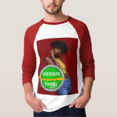 COOL! Baseball-T - Shirt - 3/4 Sieb - Weißes Rot (Vorderseite)