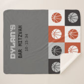 COOL BASKETBALL Bar Mitzvah Zuhause-Geschenk nehme Sherpadecke (Vorderseite (Horizontal))