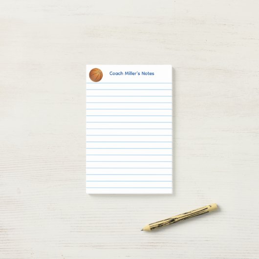 Cool Basketball Coach Lined Custom Post-it Klebezettel (Auf Schreibtisch)