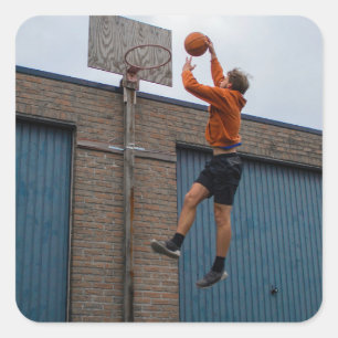 Cool Basketball Quadratischer Aufkleber
