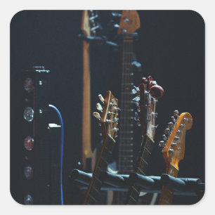Cool Bass Guitar Quadratischer Aufkleber
