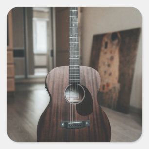 Cool Bass Guitar Quadratischer Aufkleber