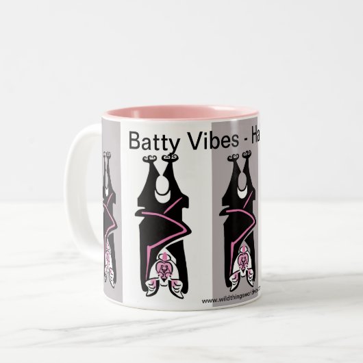 Cool BATTY Vibes - Halloween Zweifarbige Tasse (Vorderseite Links)