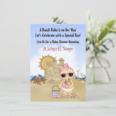 Cool Beach Baby Dusche Einladung für Mädchen (Stehend Vorderseite)