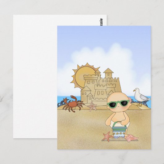 Cool Beach Baby ~ neutral Postkarte (Vorne/Hinten)
